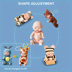 6 Mini Children's Dolls with Washable Animal Costumes