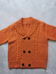 Boys Casual Knitted Sweater Cardigan Jacket for Winter