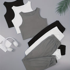 3 Piece Lounge Set Tank Top & Pants Women's Loungewear