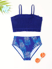 2pcs Girls Bikini Swimwear Set Cami Top Floral Briefs Summer Gift