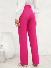 High Waist Straight Leg Trouser Casual Pants