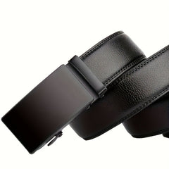 Men's Laser Engraved Automatic Buckle Belt - Durable Stainless Steel