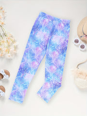 Cartoon Print Stretch Tight Pants for Little Girls