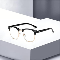 Light Blocking Glasses Semi Rimless Eyewear for Women Unisex