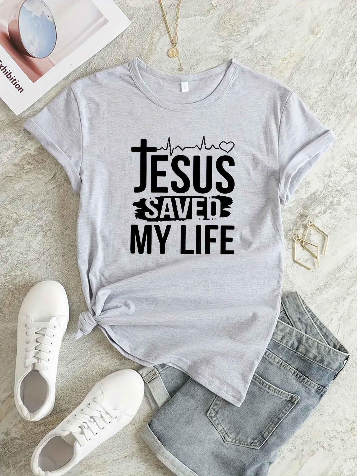 Letter Graphic Breathable Sports T-Shirt Women's Activewear