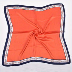 70 Square Scarf Classic Solid Chain Pattern Edge Bandana Vintage Necke...