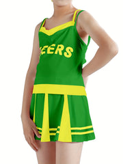 Girls Casual Cheer Set Slim Outfits for Sports Party Gift