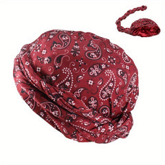 Ethnic Style Double Layer Headscarf Hat Soft And Comfortable