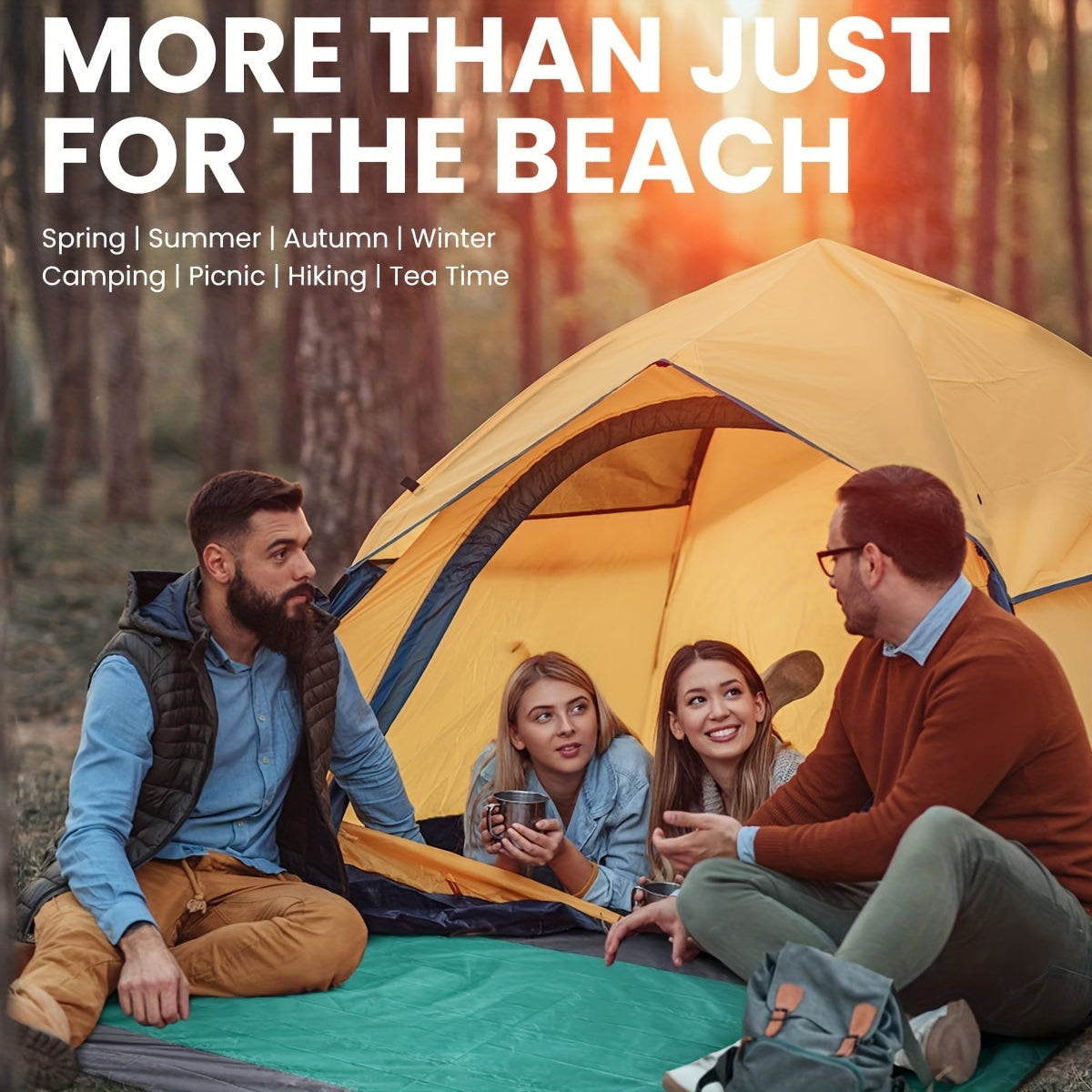 Large Waterproof Beach Blanket 82x198 cm | Sandproof Picnic Blanket