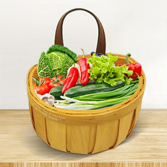 Vintage Woven Basket for Storage Hand Woven Ginger and Garl