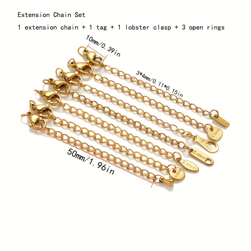Stainless Steel Chain w/ Dangle Pendants Bracelet Necklace Tail Chain