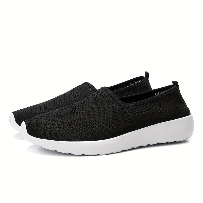 Women's Mesh Flat Shoes Breathable Lightweight Slip On Casual Walking Flats