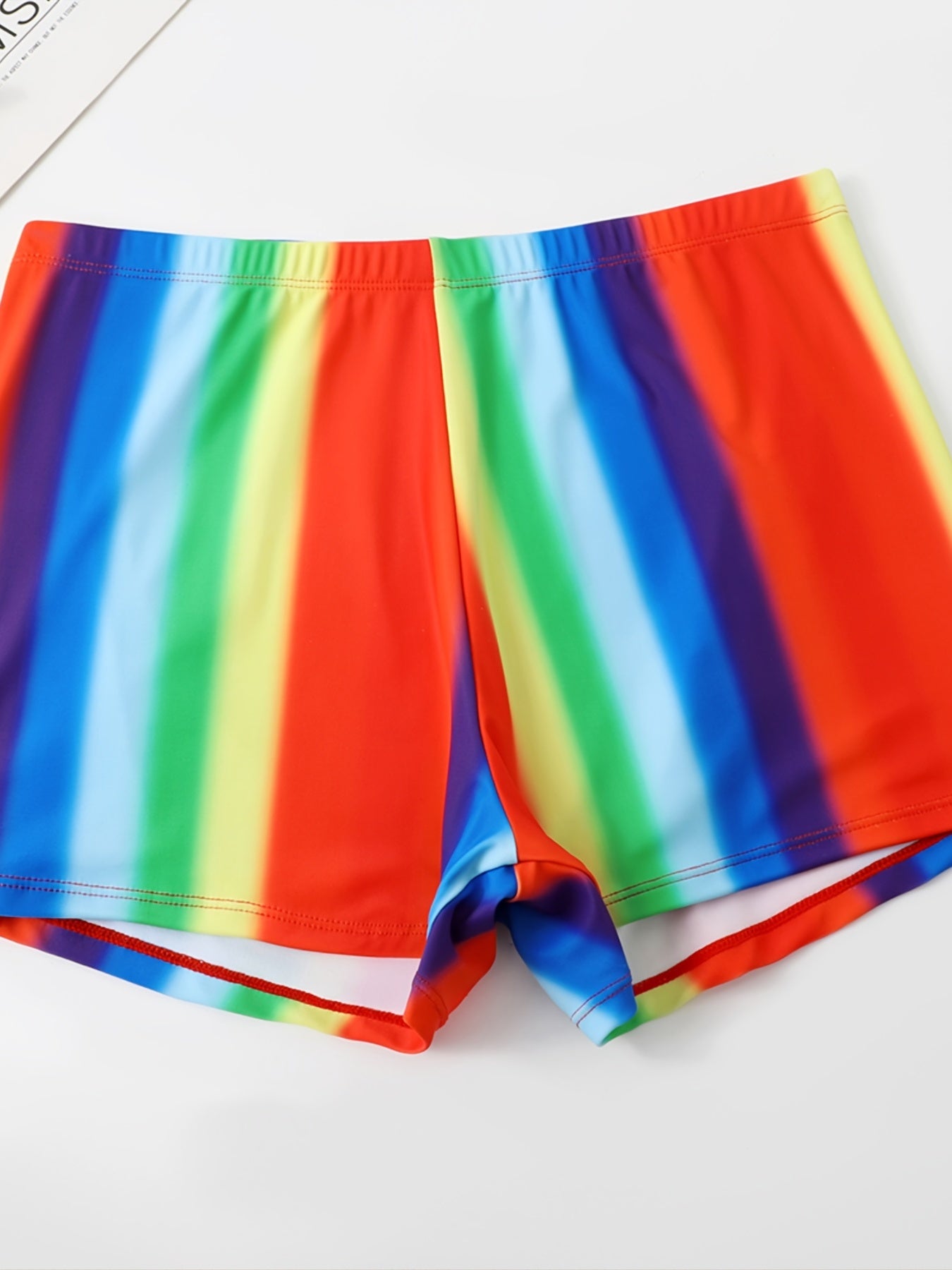 Rainbow Strip Layered Top & Panties Swimsuit Set