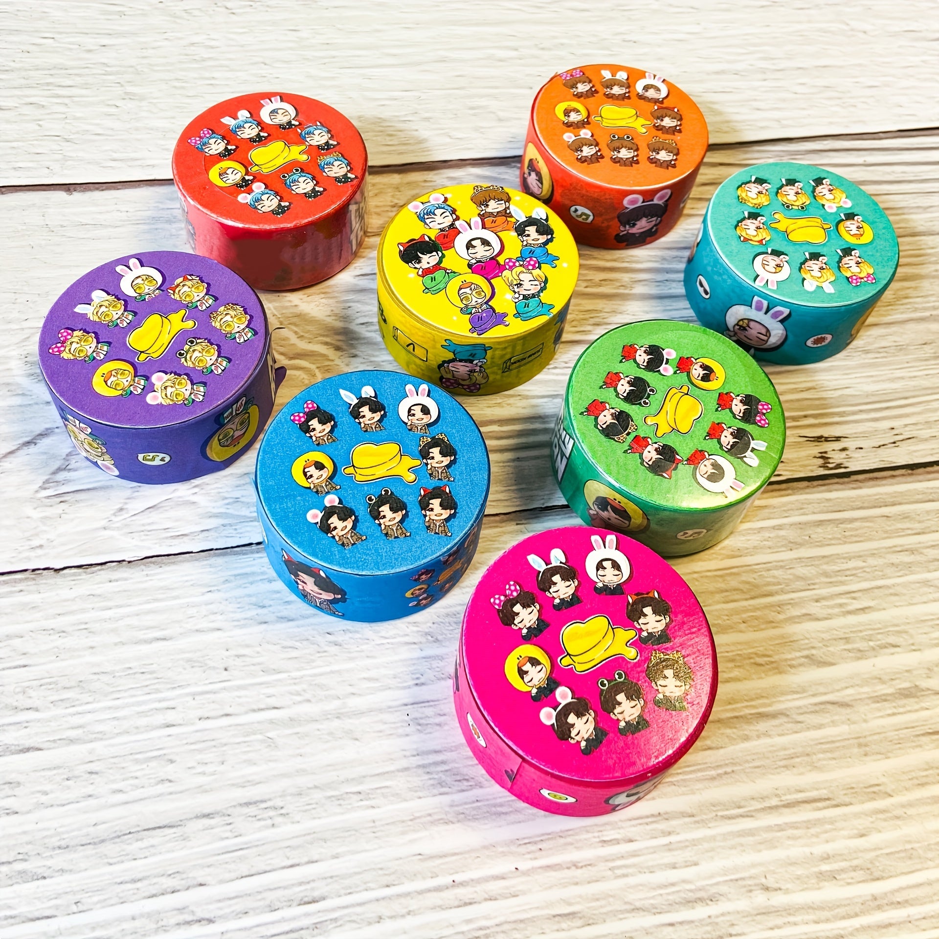 Kpop Cartoon Tape Roll for DIY Crafts Scrapbooking