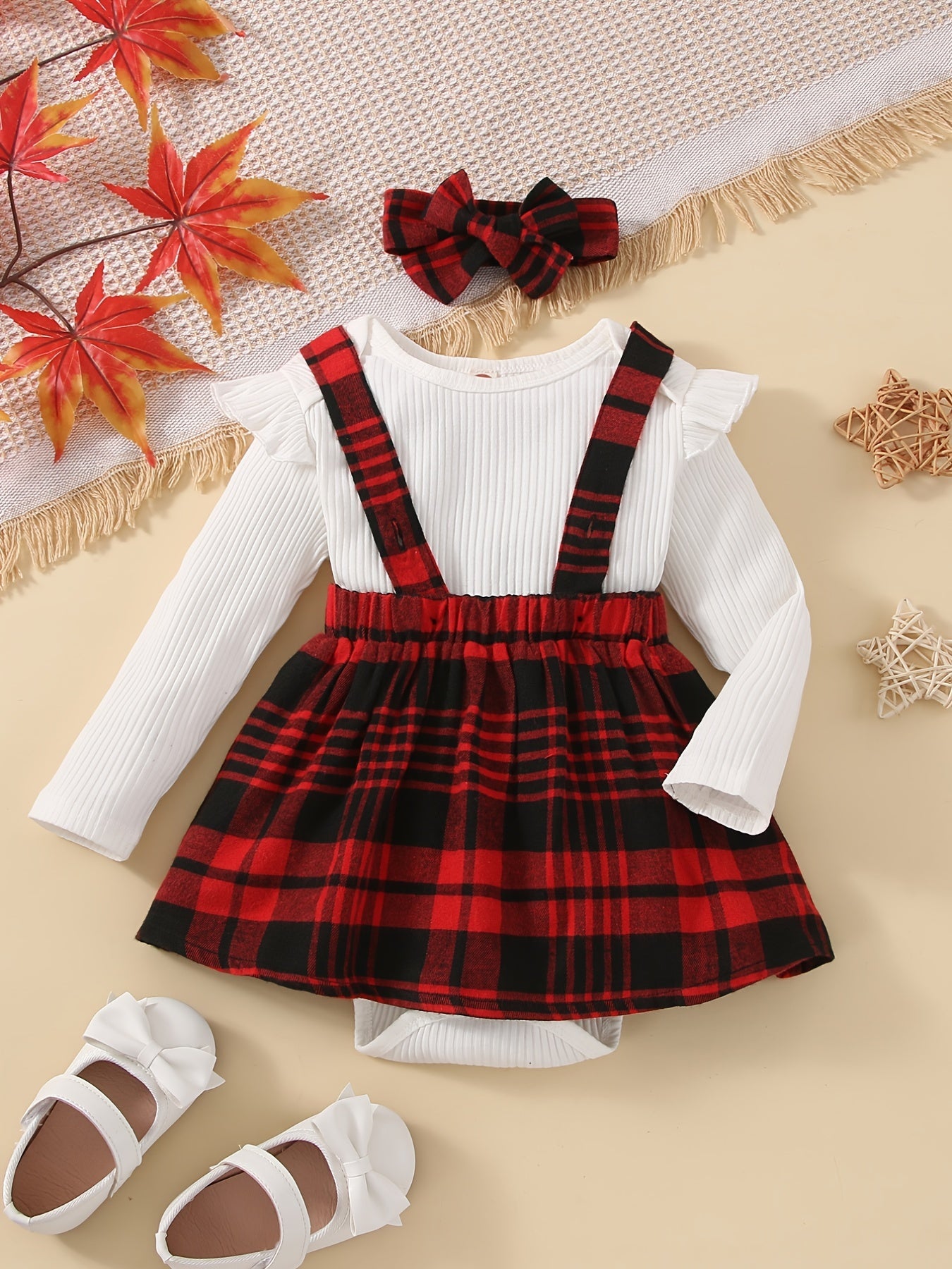 Baby Girls Long Sleeve Suspender Skirt Set