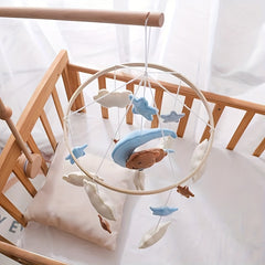 Handcrafted Baby Sheep & Moon Bed Bell Animal Shapes Bear Star Accen