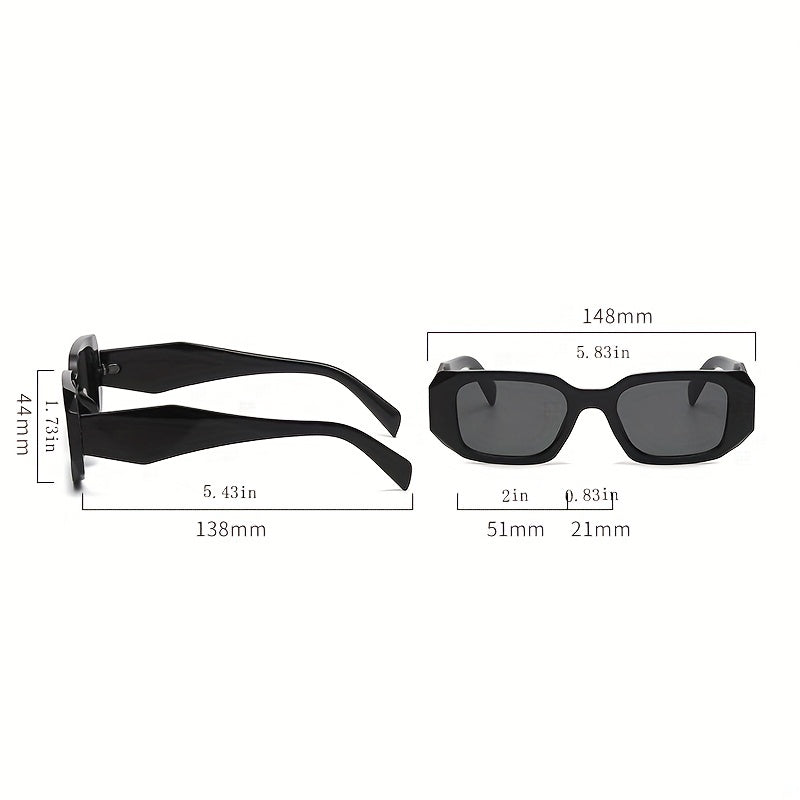 Y2K Square Frame Sunglasses For Women Men Hiphop Block Glasses