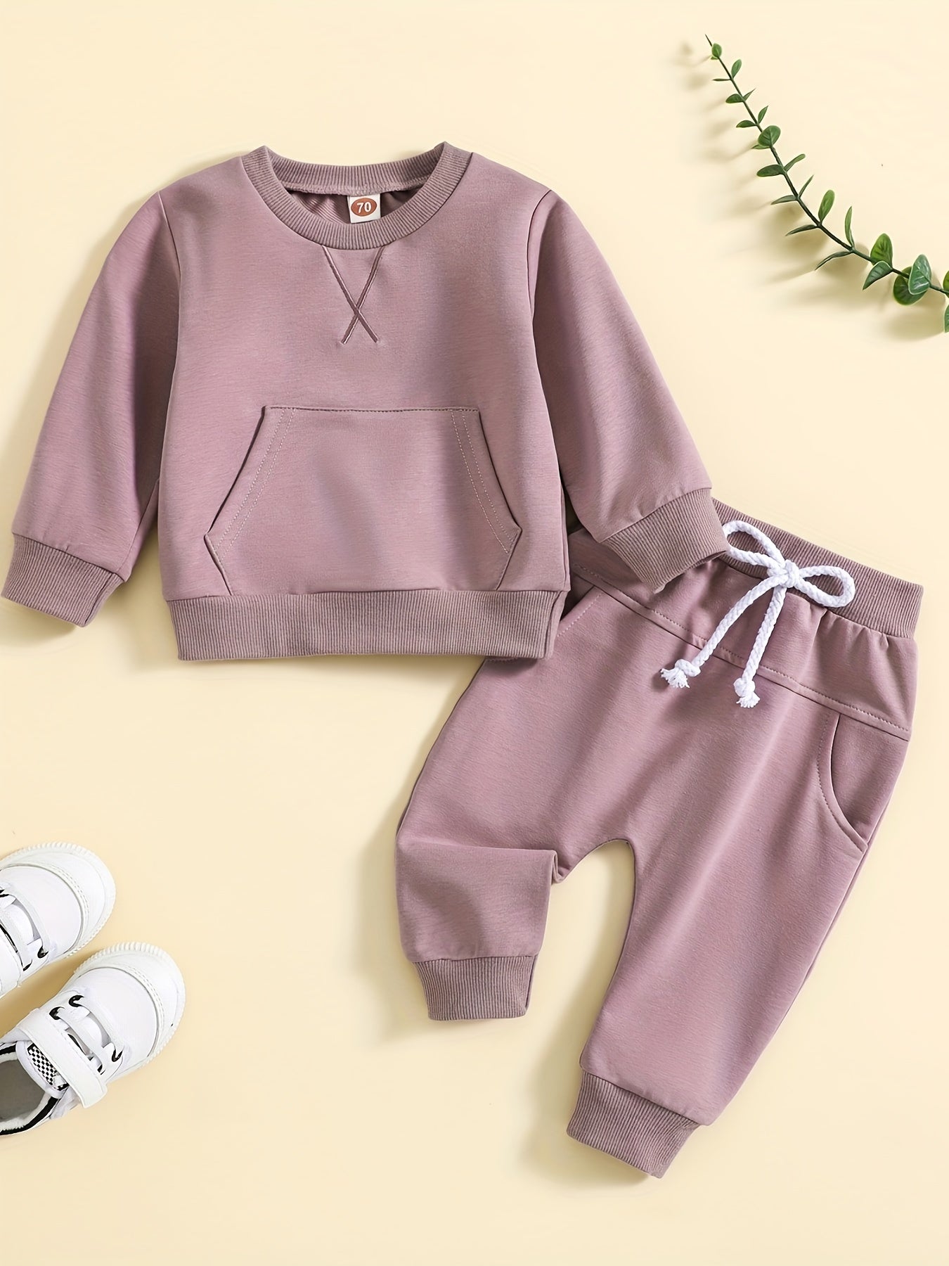 Toddler Boys Set Long Sleeve Pullover Top & Drawstring Pants 2pcs Outfit