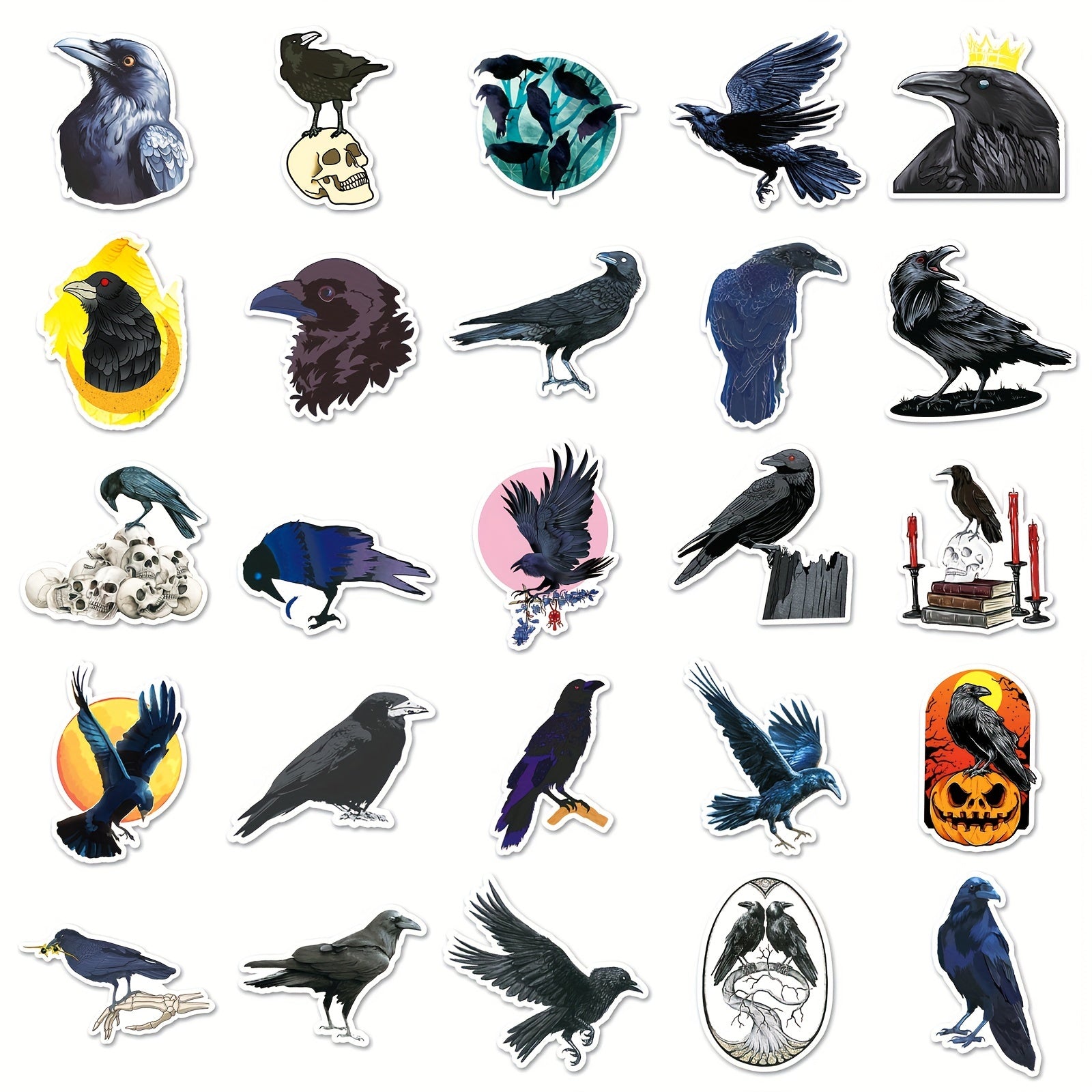 50pcs Cartoon Crow Graffiti Stickers Laptop Helmet Cup DIY Journal Sticker Bag