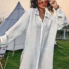 Sheer Rash Guard Cover Up Shirt Beachwear