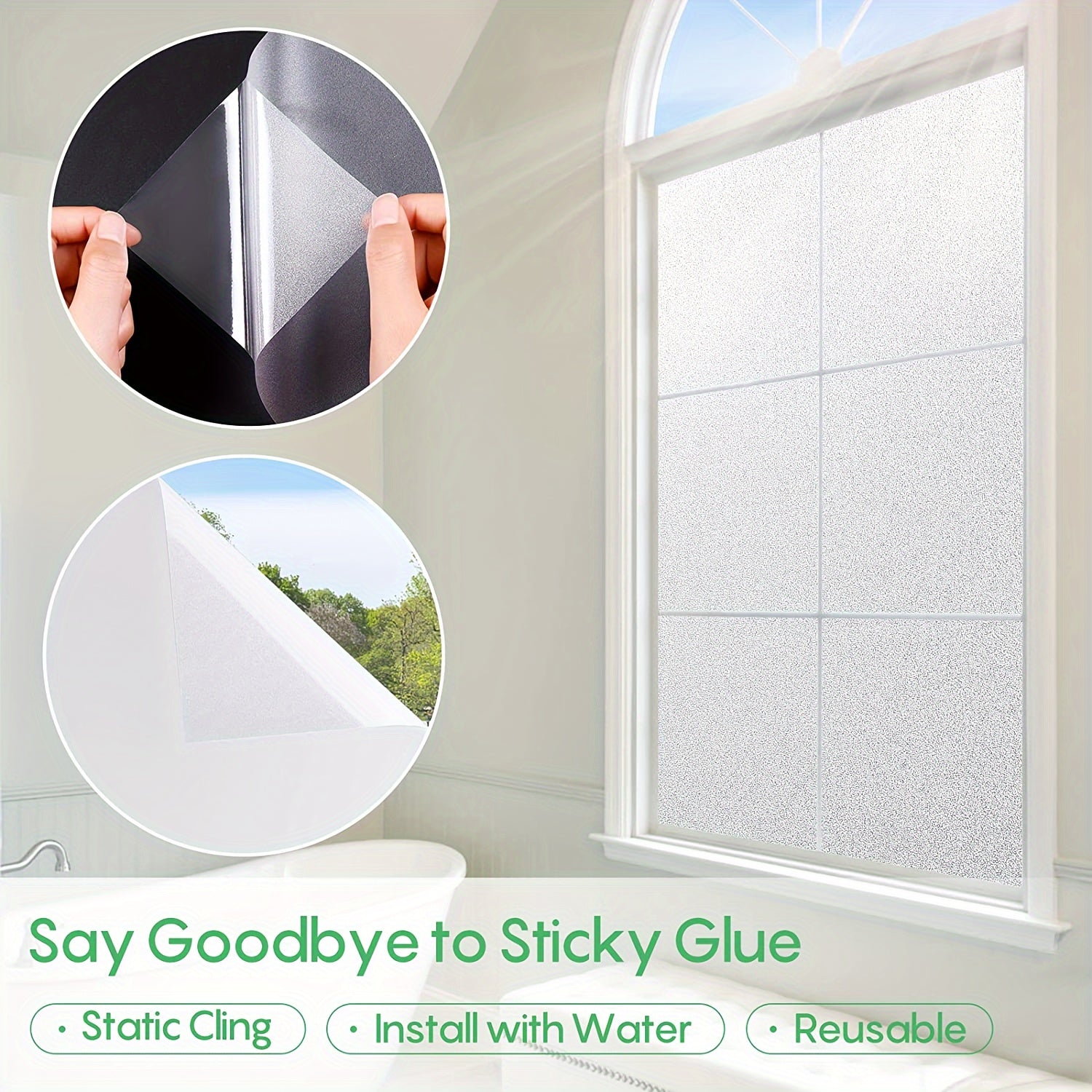 Frosted Anti UV Window Privacy Film for Home Office Kitchen Bathroom