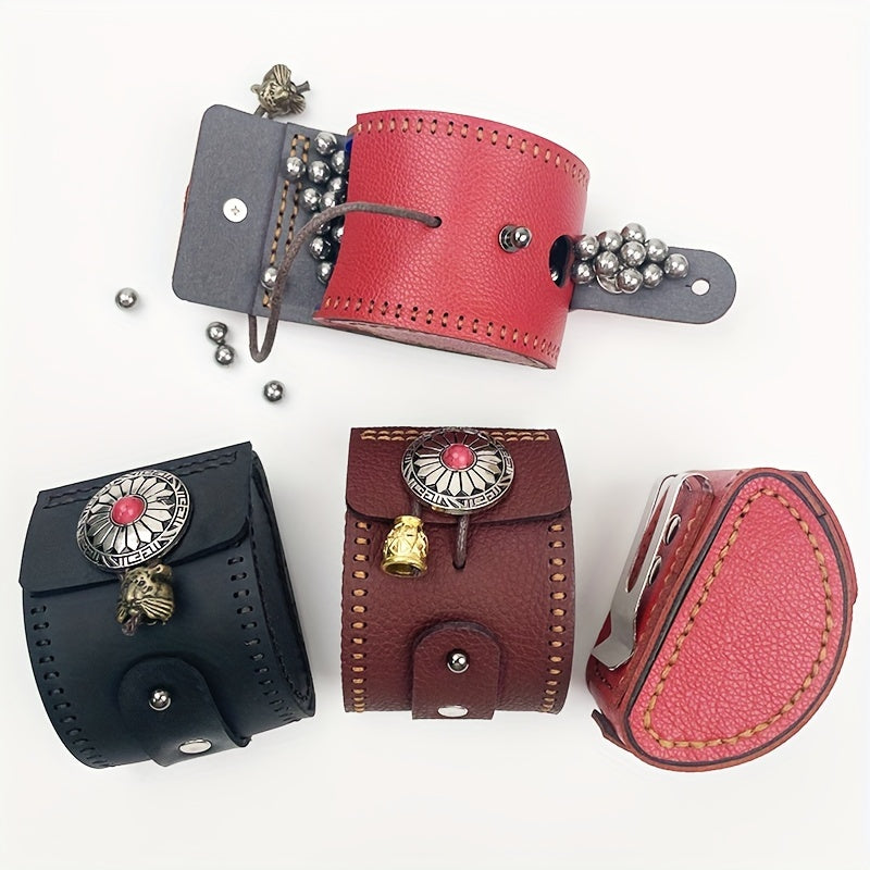 Outdoor Slingshot Pouch PU Leather Magnet Belt Bag