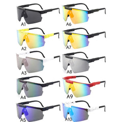 Men's Sports Colorful Lens Sunglasses Cycling Hiking Adjustable Temple