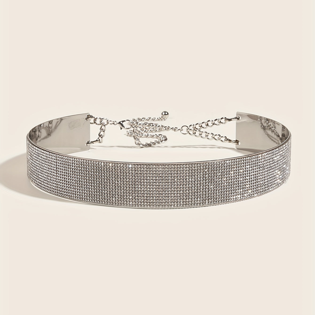 Rhinestone Punk Belt Chain Metal