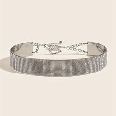 Rhinestone Punk Belt Chain Metal