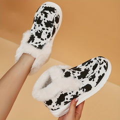 Women's Cow Print Non-slip Sneakers Comfortable Low Top Sport Shoes
