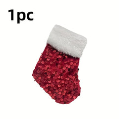 Mini Christmas Sock Beads Decoration Mini Socks Tree Pendant Hanging Gift Bag