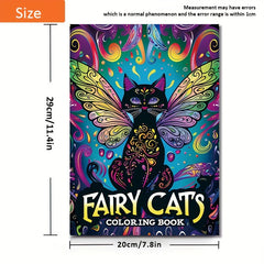 Fairy Cat Coloring Book 22 Pages Thick Paper Creative Halloween