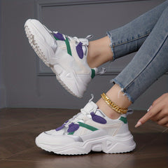 Women's Mesh Chunky Sneakers Lace Up Platform Shoes