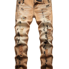 Men's Ripped Jeans Distressed Denim Pants Street Style Spring Summer