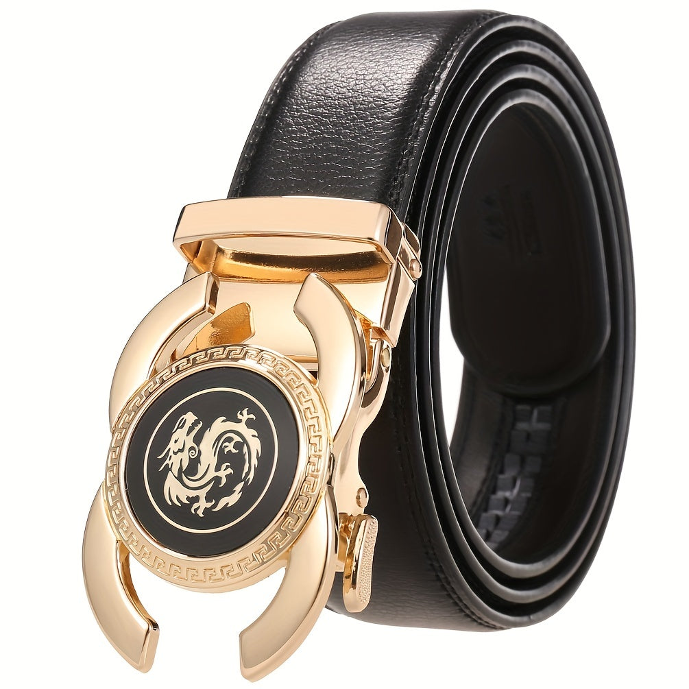 Men's Automatic Buckle Cowhide Leather Belt