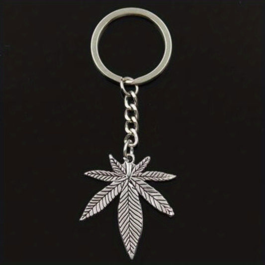 Maple Leaves Keychain Plant Key Chains Purse Bags Keyrings Key Holder Women