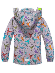 Boys Dinosaur Raincoat Jacket with Removable Hood