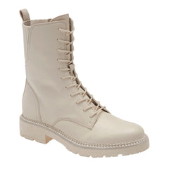 Women's Lace Up Combat Boots Round Toe Non Slip Outdoor Short Boots