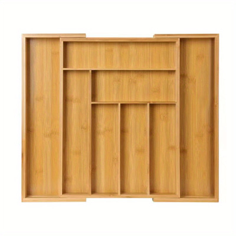 Telescopic Bamboo Kitchen Box Drawer Divider Storage Rack Organizer