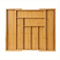 Telescopic Bamboo Kitchen Box Drawer Divider Storage Rack Organizer