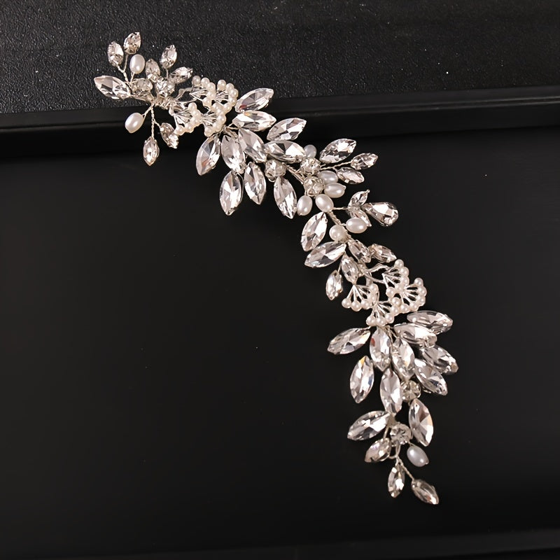 CZ Rhinestones Vine Leaves Bridal Hair Comb Wedding Hair Accessories