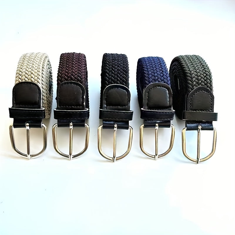 Canvas Elastic Braided Punch Belt Casual Belt For Men