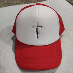 Cross Embroidered Mesh Baseball Cap for Men Women