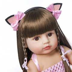 22'' Silicone Body Reborn Baby Doll For Girl Vinyl Newborn Princess Bebe