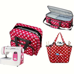 Sewing Machine Storage Bag Red Polka Dot Tote Bag