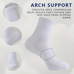 5 Pairs Men's Basketball Socks Breathable Shock Absorbing Running Socks