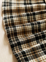 Toddler Girl's Plaid Dress & Cardigan Set Letter Print Outfits