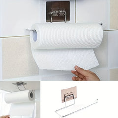2pcs Kitchen Wiping Cloths Hooks & Roll Paper Brackets
