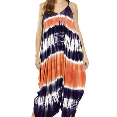 Tie Dye V Neck Harem Jumpsuit