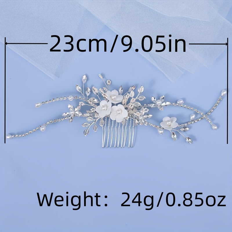 Bridal Wedding Hair Comb with Faux Pearls